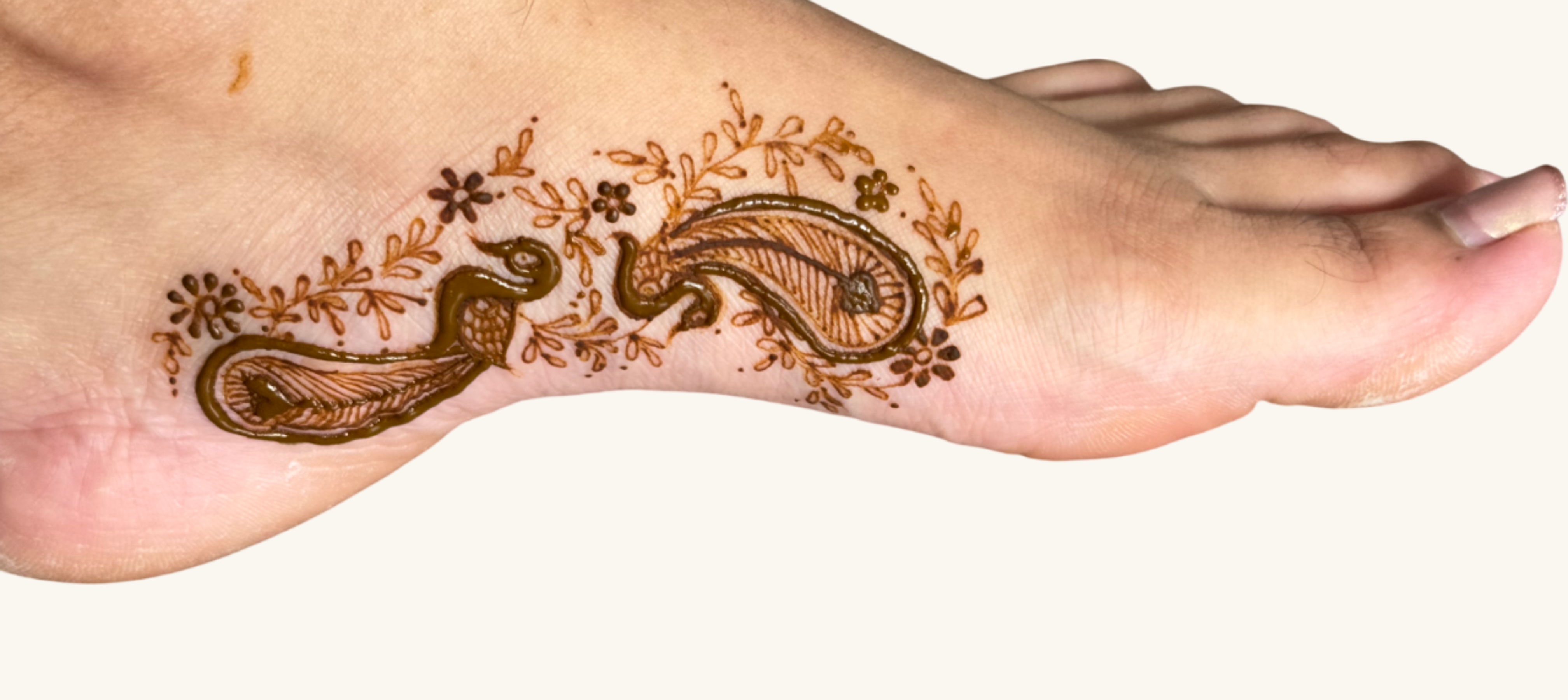 Elegant Peacock Foot Henna